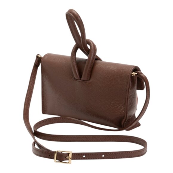 MARLON Made In Italy Leather Knot Pochette Shoulder Bag - Picture 3 of 3